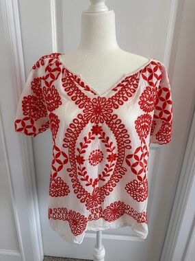 Red Eylet Blouse